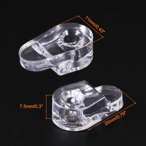 Clips de retención de vidrio uxcell transparentes de 0.8 pulgadas para armarios con tornillos, 40 uds 3