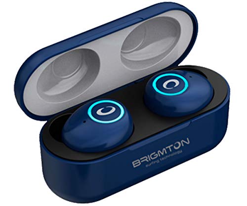Brigmton BML-16 - Cuffie wireless Bluetooth con microfono e custodia batteria