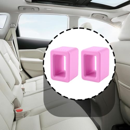 Hebilla de cinturón de auto JicSuXi de silicona rosa pack de 2 unidades 2
