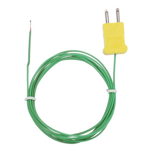 Image of sourcing map K Type Thermocouple Probe Mini Connector Temperature Sensor Universal for TM-902C TES1310 Thermometer, 0-220C 6.6ft Green