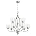 Quorum International Jardin Chandelier - Satin Nickel W/ Clear/Seeded - 6127-9-265