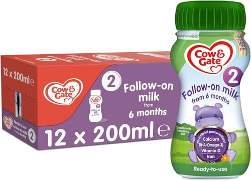 Cow & Gate 2 Follow On Baby Milk Ready to Use Liquid Formula, 6-12 Months, 200ml (Pack of 12)