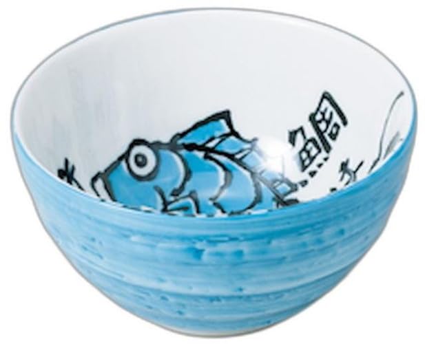 Amazon | めで鯛4.5多用丼青 [ 13.4 x 13.4 x 7.4cm ] | 丼