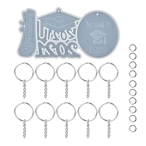 2021 Symbole de finition pour porte-clés Résine époxy Moule en silicone Présence unique Camarades scolaires Art Dec Cap Moules Résine