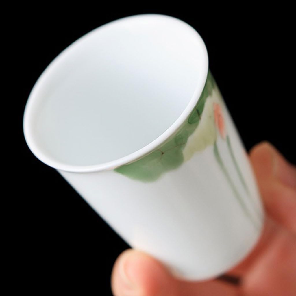 GSOUL Kungfu Tea cup Handmade Small Teacup Hand-painted Lotus Kung Fu Tea Set Personal Drinking Cup Chinese Water Small Tea Cups