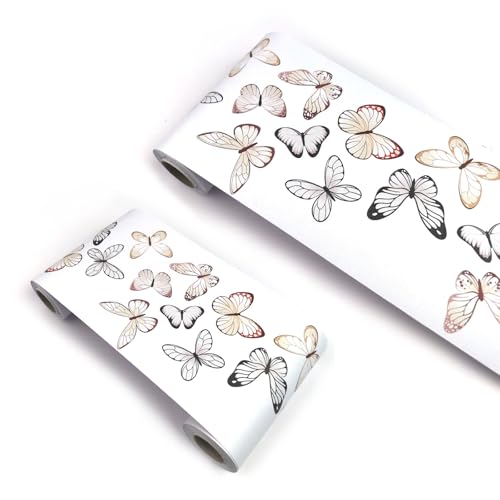 VisitRyl Frise Murale Autocollante Chambre enfants Cartoon Le papillon yx124 12cm X 1000cm Adhésive Réutilisable pour Décoration Intérieure Facile à Poser