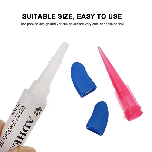 Capa para unhas pet capa anti-arranhões anti-arranhões com cola (azul + rosa M)