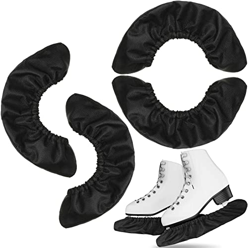 Vinsot 2 Pairs Ice Skate Guards Hockey Ice Skate Blade Covers Kids Absorbent Figure Soakers Hockey Accessories Oxford Fabric Skating Cover Blades for Kid Youth Adult Men Women Boy Girl (S)