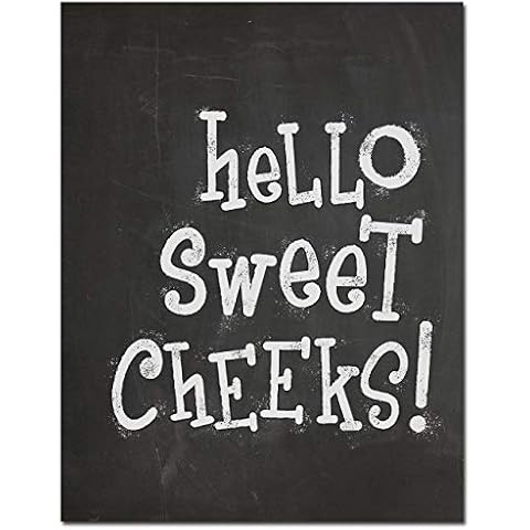 Gabby's Choice Hello Sweet Cheeks Bathroom Decor - 11x14 Unframed Art Print - Great Bathroom Decor Cover