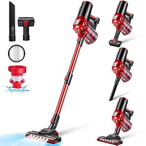 elezon A200 Cordless Vacuum Cleaner, Stick Vacuum with Powerful Suction, Max 38 Mins Runtime, Rechargeable Battery, HEPA Filter, Portable Lightweight Vacuum Cleaners for Home, Hard Floor, Pet Hair
