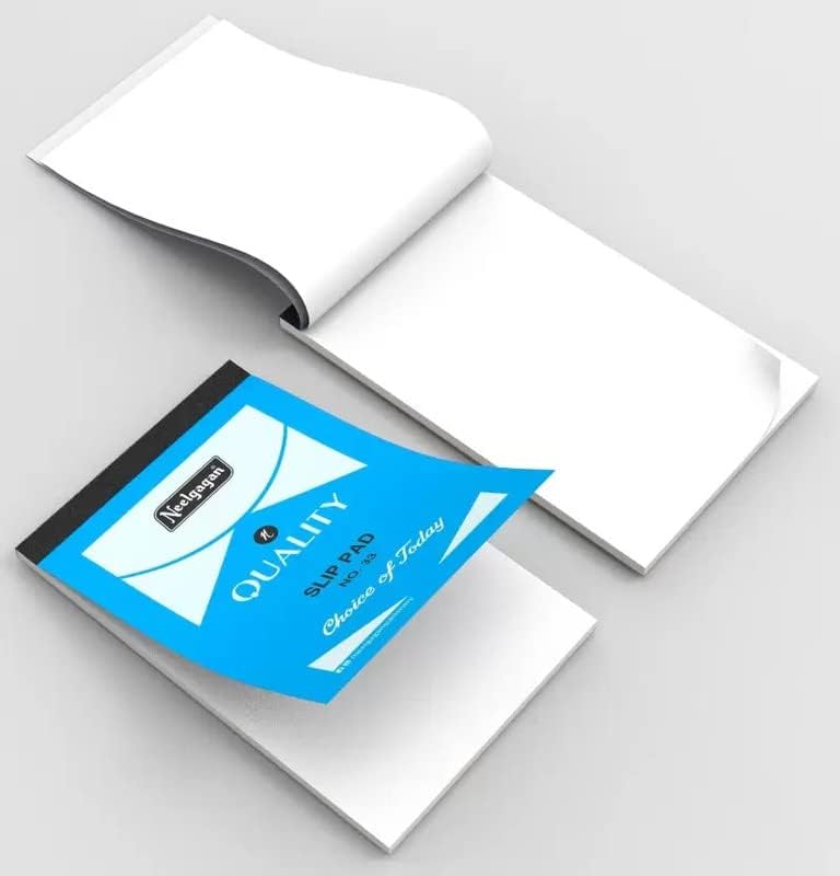 Image of NEELGAGAN Slip Pad No.33 - Plain White Writing Pads (Pack of 10), 40 Sheets /80 Pages Each, Compact Memo Notebook for Office & Home Stationery, Premium Small Note Pads for Quick Jottings