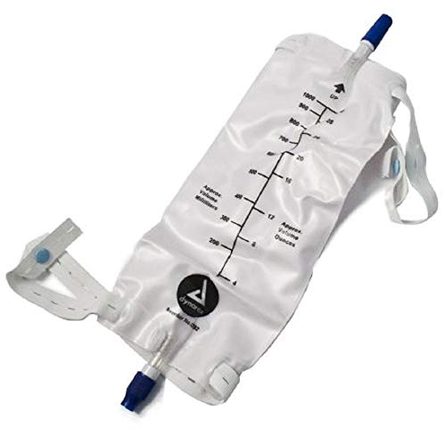 Dynarex Urinary Leg Bag - 4282BX - Large, 1000mL, 12 Each Box