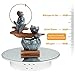 FelRelWel Electric Rotating Display Stand,7.9 Inches Mirror Covered Motorized Spinning Display Turntable for Cake/Jewelry/Photography/Live/Cup,360°Spin,Max Load 22 Lb,with 5 Free Background Pads,White