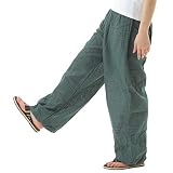 [沖縄技研] アジアンパンツ サルエルパンツ アラジンパンツ メンズ レディース ユニセックス エスニック ロングパンツ (ダークグリーン（ストライプ）)