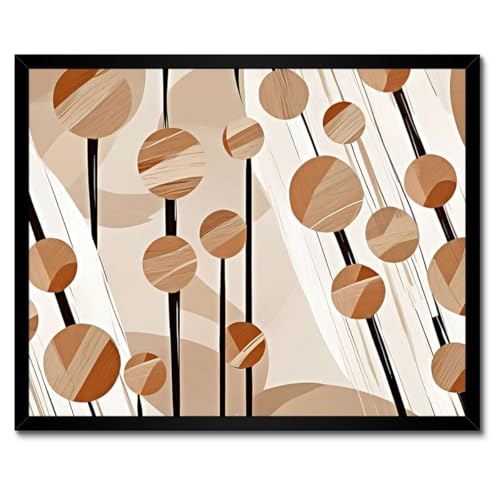 Poster encadré blanc décoration murale salon chambre beige sur poteaux 50x40