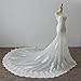 VUBYSG Wedding Bridesmaid Dress Bride Strapless Wedding Dress Fashion Elegant Bride Long Mopping Lace Wedding Dress Evening Dress,White-US12,White-US12