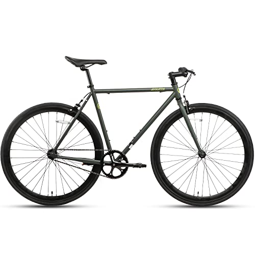 AVASTA ストリートピストバイク 固定ギアバイク 街乗りスポーツ自転車 シングルギア Flip-Flop Hub フリー/フィックスギア 前後ブレーキ/ペダルストラップ付き 700×25C