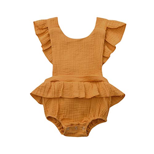 Luckycat Mono Bebe Niña Niño pequeño bebé niña Ropa Color SóLido con Volantes Conjunto de Ropa Verano Bebé recién Nacido Ropa Bebe Niña Verano Recién Nacido Bebé Mono