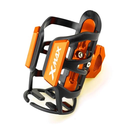 Porte-gobelet de moto en finition orange anodisée pour YAMAHA X Max 400
