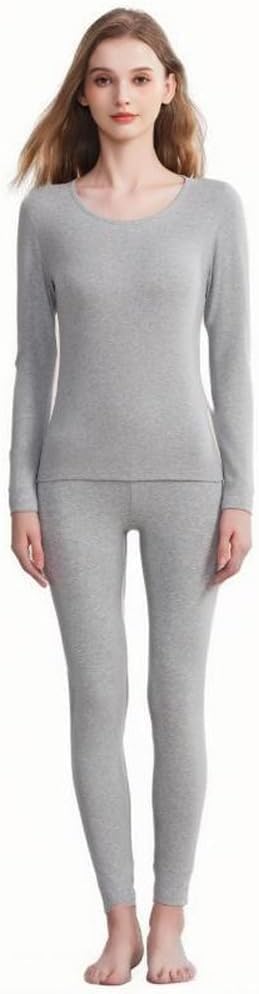 Cliont Thermal Underwear for Women Soft Long Sleevees Base Layer Thermals Top and Long Johns Bottom Set Cold Weather