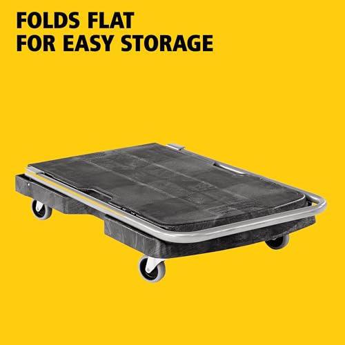 Image of Rubbermaid Commercial Products Convertible Folding Utility Dolly /Cart /Platform Truck with wheels, 250 lbs Capacity, for Moving /Warehouse /Office