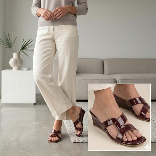 Image of Women Girls Comfortable Slip-On Glossy Sandals - Stylish All Day Comfort Ladies Footwear for Daily Wear