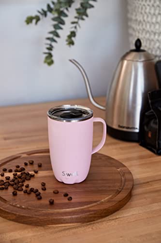 S'well Mug with Handle, Pink Topaz, 350ml. Vacuum Insulated Stainless Steel Travel Mug with Handle, 350 ml - Image 4