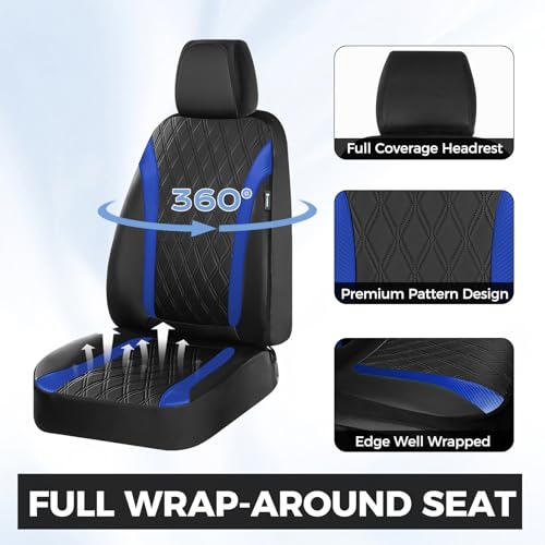 Image of FLORICH Front Car Seat Covers, Leather Seat Covers for Cars, Waterproof Car Seat Protector Breathable, Front Seat Covers for Cars, Automotive Seat Covers Universal Fit for Most Car Truck SUV