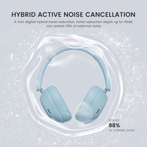 Image of OneOdio Focus A5 Wireless Over-Ear Headphones, Hybrid Active Noise Cancelling, 75H Playtime, Hi-Res LDAC Wireless Audio, Bluetooth 5.4, Built-in Mic for Clear Calls, Low Latency Game Mode