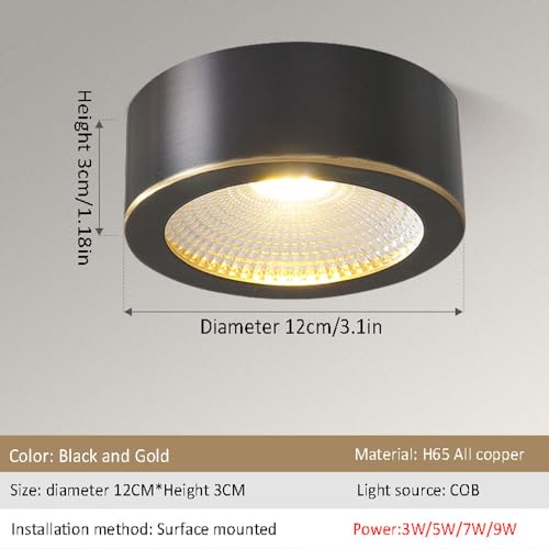Plafonnier monté en surface coque noire au design minimaliste chic - 3