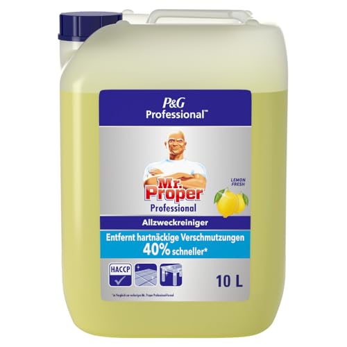 Mr. Proper Professional Allzweckreiniger 10L Lemon Entfernt Hartnäckige Verschmutzungen 40 prozent Schneller