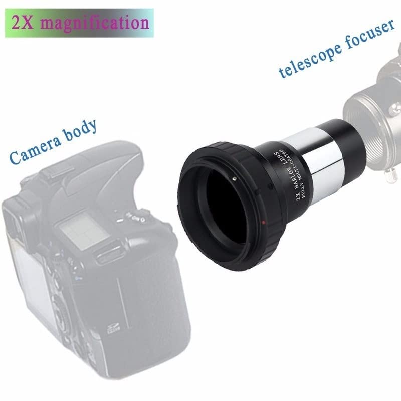 Lente Barlow 2X telescopio SLR accesorio ocular monocular astronomía 2