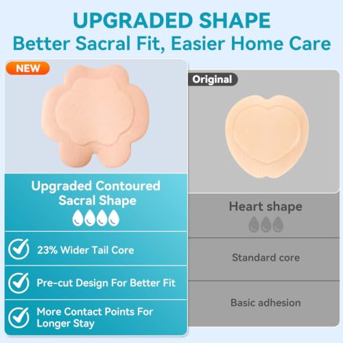 Image of Dimora 20 Count Sacral Silicone Absorbent Dressing 7 inch x 7 inch - Sacrum Bandage with Border for Pressure Ulcers Post Surgical Wounds, Soft Adhesive Wound Pad for Moderate to Heavy Exudate