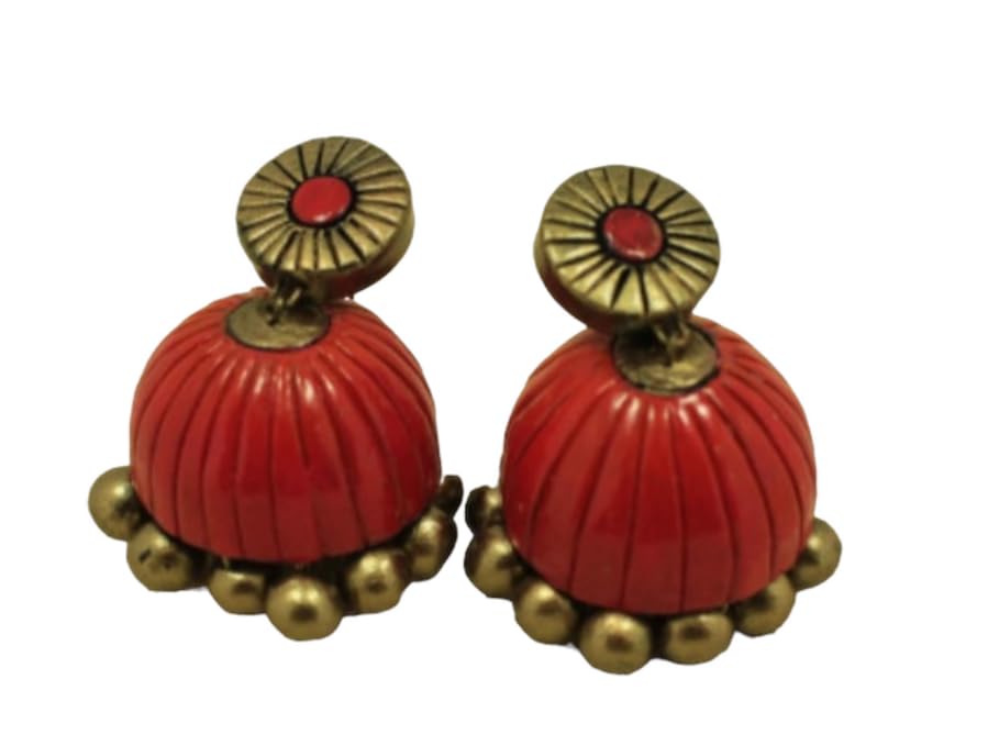 VF Collection Terracotta Jhumka earrings (B0DF6B494G) Amazon Price History, Amazon Price Tracker
