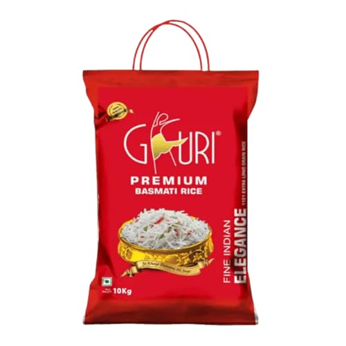 Image of Gauri Premium Basmati Rice | Long Grain & Naturally Aromatic | Aged for Flavour | Ideal for Biryani, Pulao & Daily Meals (10Kg)