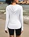 Cavva Womens Sun Protection Hoodie UPF 80+ UV Shirts Lightweight with Thumb Holes Dry Fit Tops Outdoor Running White L