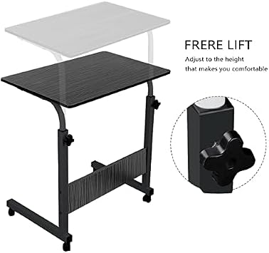 Adjustable Mobile Table Laptop Table Notebook Desk (Black)