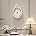 Abdurey Small French Retro Decorative Wall Clock, Ivory White Vintage Oval Style,Silent Battery Operated Boho Decor Wall Clocks for Farmhouse,Kitchen,Bedroom,Bathroom(10.4