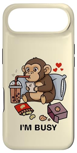 Funny Monkey Im Busy Boba eB[ XibN  j̎q ̎q LbY X}zP[X iPhone Air p