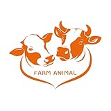 Wandaufkleber Nutztiere Kühe Metzgerei Fleischrestaurant Logo 51x68.6cm Mehrere Farbauswahl Orange