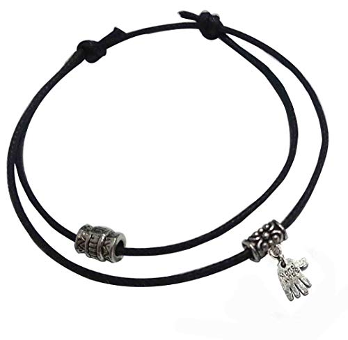 GURJARI JEWELLERS Adjustable Black Thread Anklet with Oxidised Beads For Girls