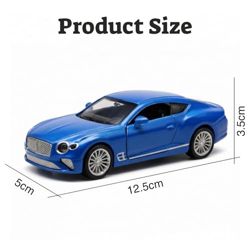 Image of SHAKTISM Die-Cast Metal Car Toy -1:36 Scale, Opening Doors, Pull Back Function, Collectible Toy, Racing Car for Kids Birthday Gift for Boys Girls (Blue Bentley Diecast)