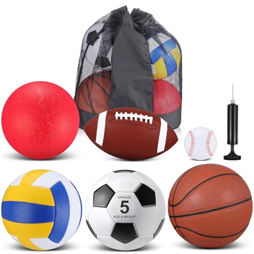 Libima 6 Pcs Multi Sport Ball Set Official Size Football