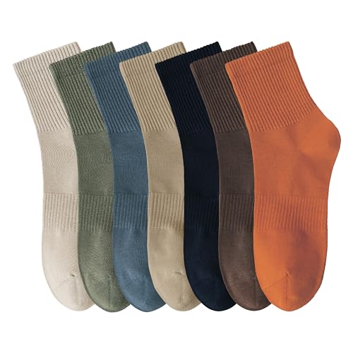 Image of Womens Cotton Anti-Pilling Quarter Crew Socks | Moisture-wicking, Odor-control, Lightweight, Office /gym, 7-pair, US 6-10