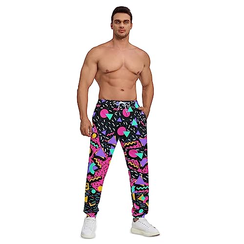Men's Jogger Pants 80s Workout Costumes 90s Funny Sweatpants with Pockets Casual Sports Track Pants4