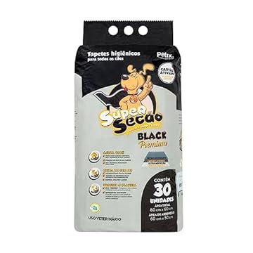 Tapete Higiênico Cães Super Secão Black Premium C/30 Unidades