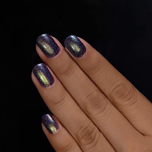 Image of ILNP Bundled Up - Green to Blue Holographic Duochrome Nail Polish, Chip Resistant, 7-Free, Non-Toxic, Vegan, Cruelty Free, 12ml