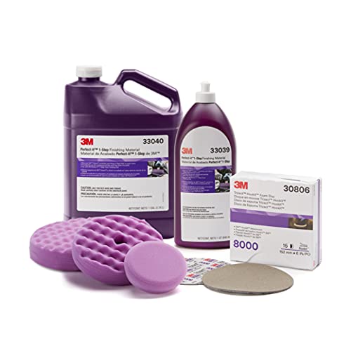 3M Perfect It 1 Step Finishing Material, 33040, Rubbing Compound, Machine Polish, Surface Buffing, 1 Gallon, 4/Case​, Purple #TOP5