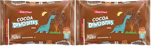 Image of Malt-O-Meal Cocoa Dyno Bites Gluten Free Breakfast Cereal, Crispy Rice Puff Cereal, 32 OZ Resealable Bag (Pack of 2)