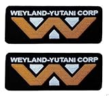 Prometheus Weylnd Yutane Corp Alien Patch [Iron On 4 x 1.5 inches] 2 Piece for Back Packs, Jackests, Vest, and Tactical Gears